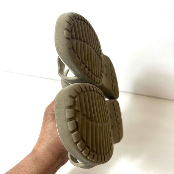 Crocs Sandals Women's 7 Brown Summer Strappy Slides Comfort Casual Slip On Flats - Picture 7 of 11